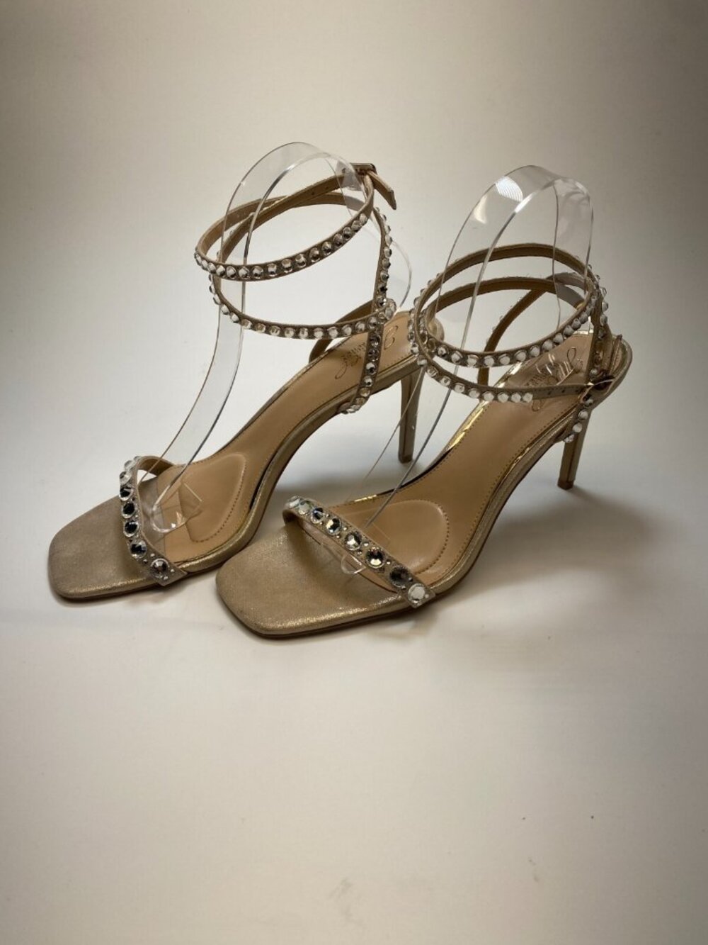 Badgley Mischka Hosana Sexy Stiletto with Gemstone-Studded Wraparound Strap 8.5